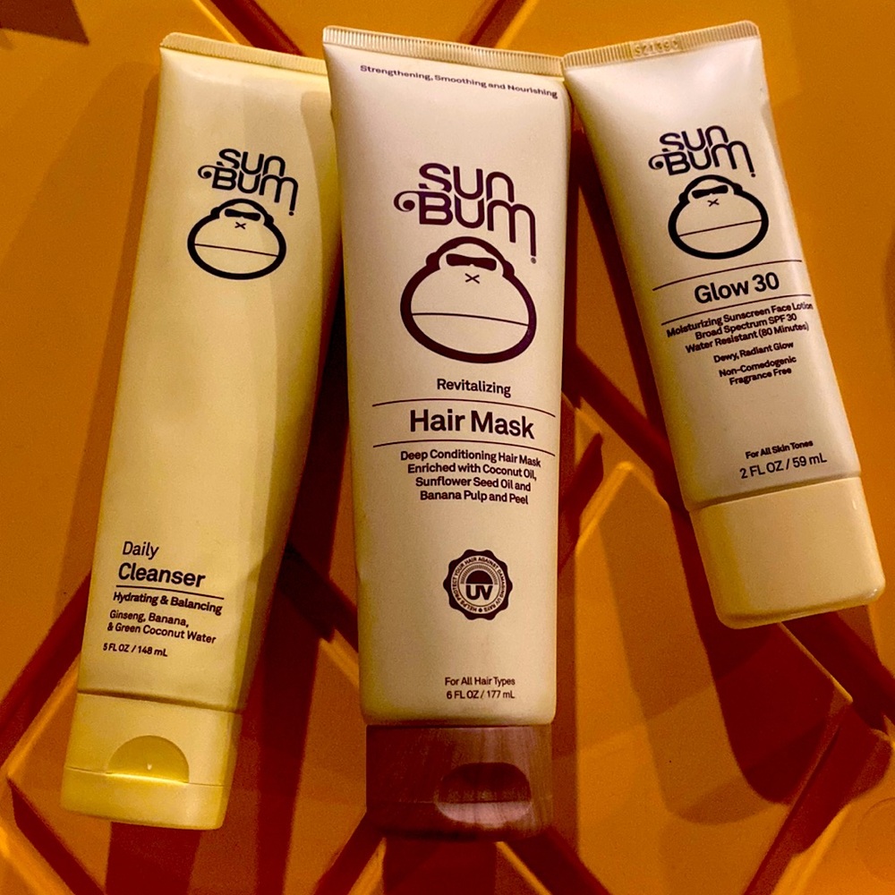 Sun Bum Trio: hair mask, daily cleanser, sunscreen Glow 30